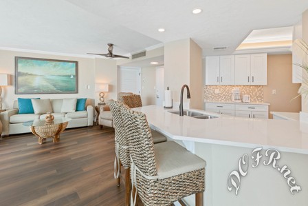 Kitchen Bar Looking into Living Area